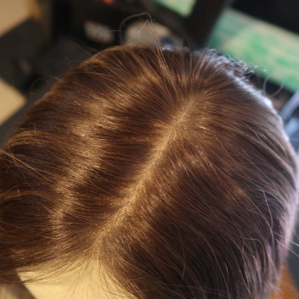 LeBeauty Human Hair Brunette Wig with Highlights - Picture 6 of 16